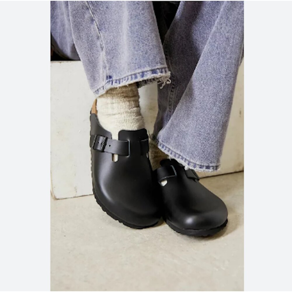 BIRKENSTOCK Boston Clog Smooth Black Leather 41 Slip On Comfort 10-10.5 Classic - Picture 14 of 14